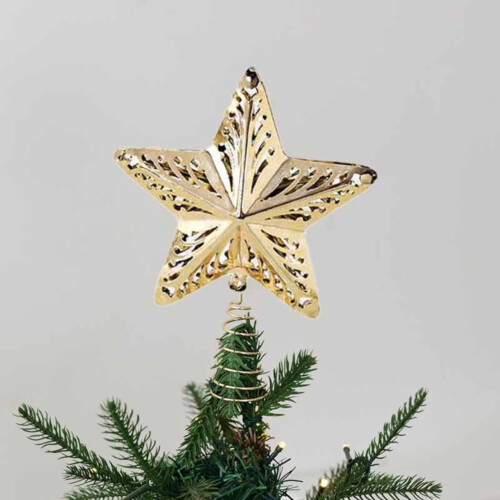 Mini Metal Rustic Christmas Tree Topper 7 inch 1