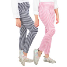 Ariel Girl'S Regular Fit Cotton Leggings (Ar-G-Leg-P2-1516-(Pink Str Black Str)_Multicolour_15 Years-16 Years)