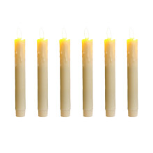 Flameless Taper Candles Beige 7.5 inch 6 PCS