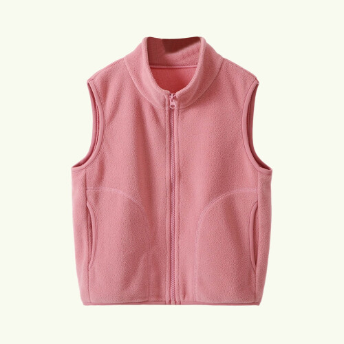Fleece Vest for Kids 1-15 Years Sleeveless Solid Outerwear