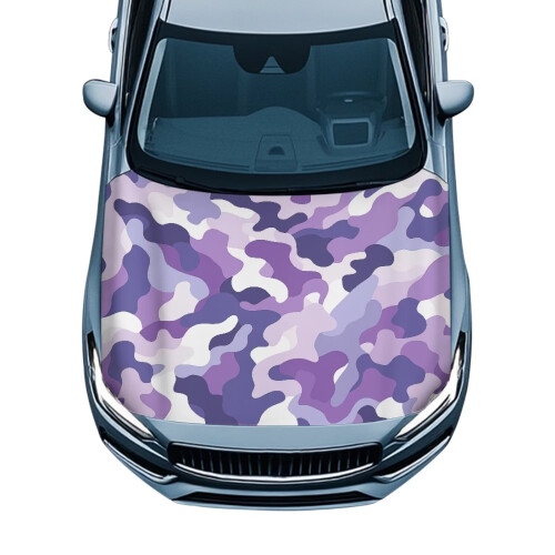 Purple Camo Hood Cover Elastic Washable Fabric Protector