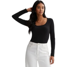 Stars And You Women Women Scoop Neck 100% Cotton Ribbed Soft Comfortable Full Sleeves Bodycon Stretchable Tank Scoop Neck Regular Fit Top (X-Larg