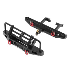 for TRX4M Metal Rear+Front B Bumper with Tow Hook for TRX4M 1/18 RC Crawler Car Upgrade Parts Accessories