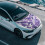 Purple Camo Hood Cover Elastic Washable Fabric Protector 4