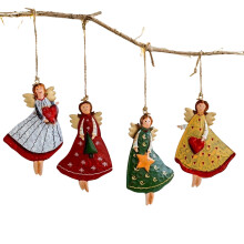 Wooden Angel Christmas Ornament Rustic Farmhouse Style
