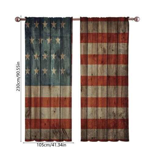 National Flag Curtains Retro Western Pattern Blackout Rod 2