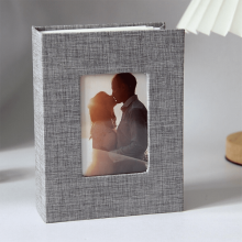 Photo Album Linen Cover 4x6 100 Pockets Grey