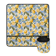 Lemon Flower Sewing Machine Muffling Mat with Pockets