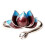 Adjustable Alloy Retro Open Ring Blue Silver Plated 1