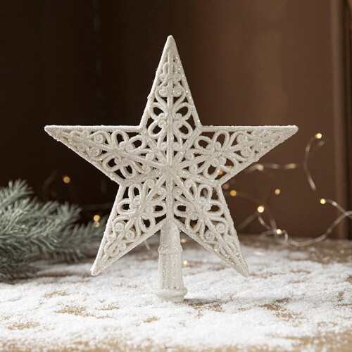 Christmas Tree Topper Glitter Five-Pointed Star Decoration