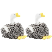 Fuzzy Swan Chenille Hand Towels with Hanging Loop 2 PCS