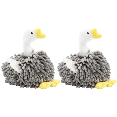 Fuzzy Swan Chenille Hand Towels with Hanging Loop 2 PCS