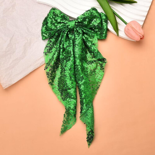 Sequin Bow Hair Clips for Women Glittering 3-Pack 1