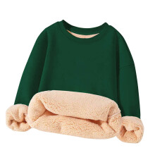 Girl's Fleece Sherpa-Lined Sweatshirt Olive Green 3-4 Years