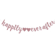 Rose Gold Glitter Happily Ever After Banner 10ft
