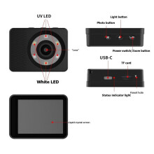 Microscópio Eletrônico Portátil LED IPS de 2,4 Polegadas Digital Manual Industrial com Cartão TF 3X para Zoom Resolução 320x240 Branco