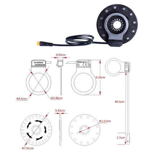 Waterproof E-Bike Pedal Assist Sensor Double Hall 12-Magnet 2