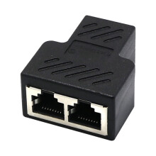 Dual Female RJ45 LAN Splitter CAT5/6/7 1 to 2