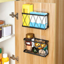 Organisateur de Cabinet Adhésif en Pack de 3 - Support de Porte de Garde-Manger Monté au Mur pour Kit de Couvercle de Cuisine