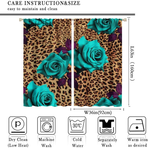 Leopard Print Curtains Brown 42x63 Rod Pocket 1
