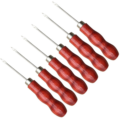 Wooden Handle Sewing Needles Double Gourd Awl 20 pcs 2