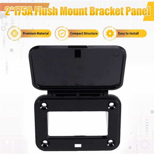 2Pcs 175A Flush Mount Bracket Panel with Dust Cover, Plug Connector Fixed Mounting for RV, Truck, Marine 1