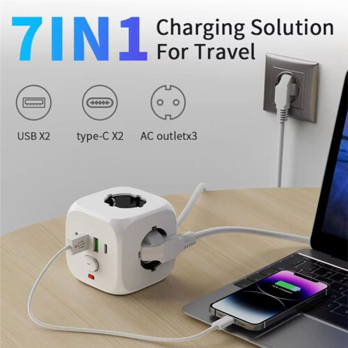 EU Plug Socket Power Strip Outlet Wall Socket Power Socket Aapter Electrical Outlet 2M 2