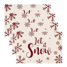Christmas Snowflakes Placemats Set of 4 12x18 Inch Rustic