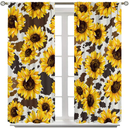 Leopard Print Curtains Brown 52x63 Inch 2 Panels 1