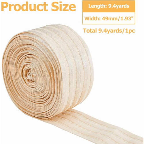Hobbspring elastic band beige striped 9.4 yards 1
