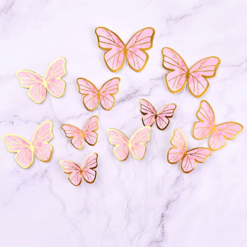 Butterfly Cake Toppers Non-Edible 11 pcs 1