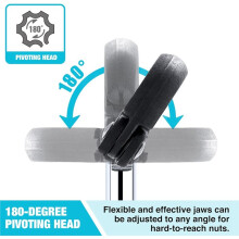 11" Basin Wrench, Adjustable Sink Wrench Tap Nut Spanner, 3/8"-1-1/4" Capacity for Under Sink Plumbing