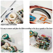 Limpar 3 Camadas 30 Grades Caixa de Armazenamento de Fita Washi Transparente Tool Set Box Acessórios Handcarry Stationery Holder