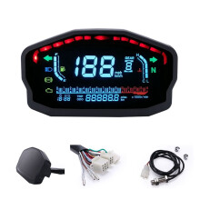 Tachimetro LCD Universale per Motociclette, Indicatore Temperatura Acqua, Indicatore Carburante, Contachilometri per Motociclette con 1, 2 e 4