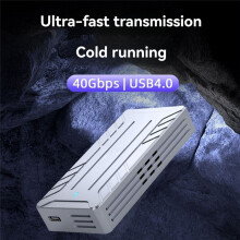 Boîtier SSD NVMe 40 Gbit/S Adaptateur M.2 Vers USB avec Ventilateur de Refroidissement Intégré Boîtier en Aluminium Prend en Charge les Tailles