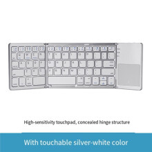 Clavier Pliable en Trois Parties avec Pavé Tactile, Ultra-Fin et Sans Fil, pour Téléphone, Tablette, Ordinateur Portable, Clavier de