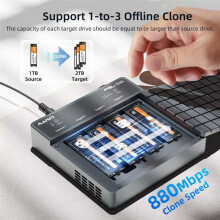 MAIWO Boîtier SSD NVMe M.2 4 Baies USB 4.0 40 Gbit/S Compatible M.2 Vers Type-C 4.0 32 To, Prise UE
