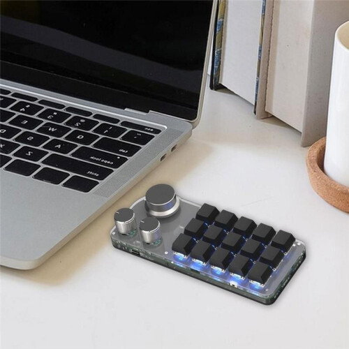 Portable Keyboard, Programmable Keyboard 15-Key Keyboard RGB Hot-Swappable Keyboard Suitable for Different PC Systems,A 1