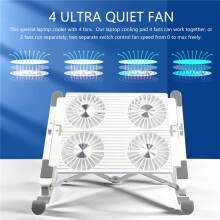 Refroidisseur Ordinateur Portable avec Support Transport Support de Refroidissement Pliable Modèle Aluminium Ventilateur à 4 Support pour