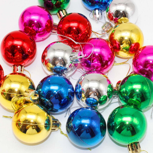 Purple Christmas Tree Baubles Electroplated 12 pcs 3 cm 2