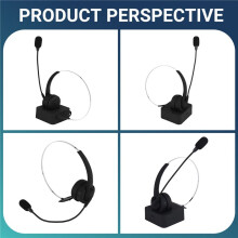 Draadloze -Headset met Microfoon, Oplaadstation, Hifi-Hoofdtelefoon met Ruisonderdrukking voor Pc en Laptop