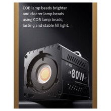 Lumière Vidéo à Intensité Variable COB 80 W 2500-6500 K Lumière LED Photographique pour Studio Photo Film Caméra Livstreaming Prise UE