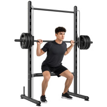 Adjustable Squat Rack, with Pull Up Bar, Barbell Bar for Home Gym