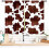 Western Cowhide Curtains Brown Print 55x39 Inch 1
