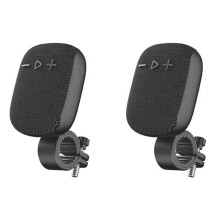 2X Haut-Parleur de VéLo Guidon de VéLo Sans Fil Haut-Parleur ExtéRieur Guidon Caisson de Basses pour Cyclisme ÉQuitation-Noir
