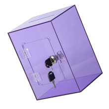 Acrylic Key Lock Cash Storage Jar Clear Cube for Adults and