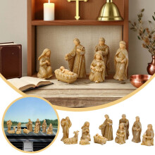 Nativity Scene Figurines Set Resin 9-Piece
