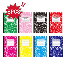 Composition Notebooks Wide Ruled Marble Cover 8 pcs
