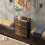 Rustic Chest of Four Fabric Drawers - Rustic Brown 4