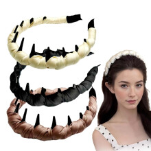 Retro Skull Pearl Headband Vintage Silk U-Shaped Hair Comb